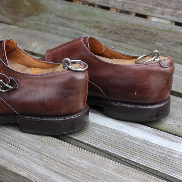 Allen Edmonds Double Monk Strap Cap Toe, Brown Leather, Men's 9 D, Made in USA - Picture 7 of 15